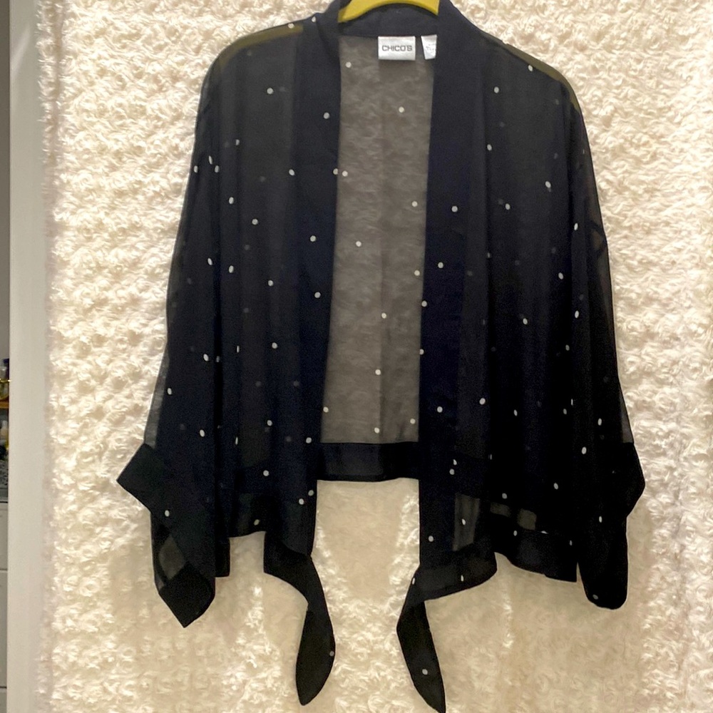 Chicos sheer shawl with sleeves three-quarter length